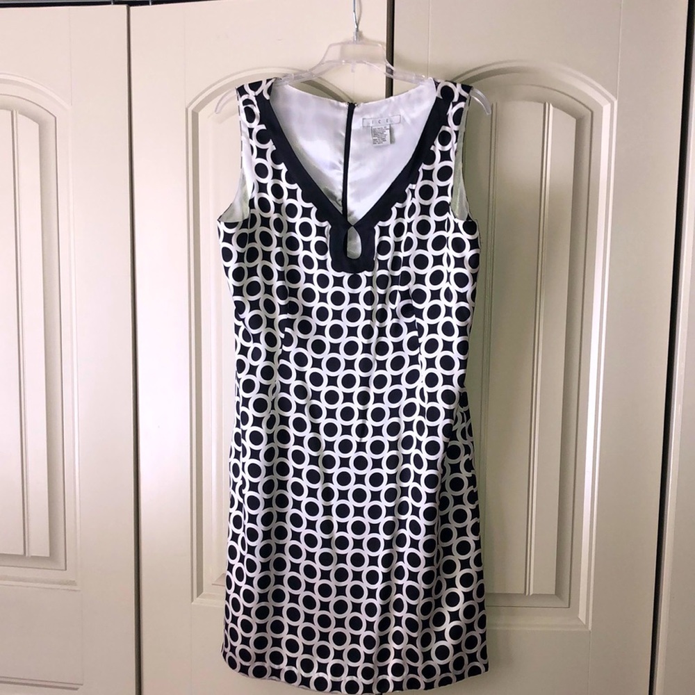 I.C.E. Black & White Silk Dress